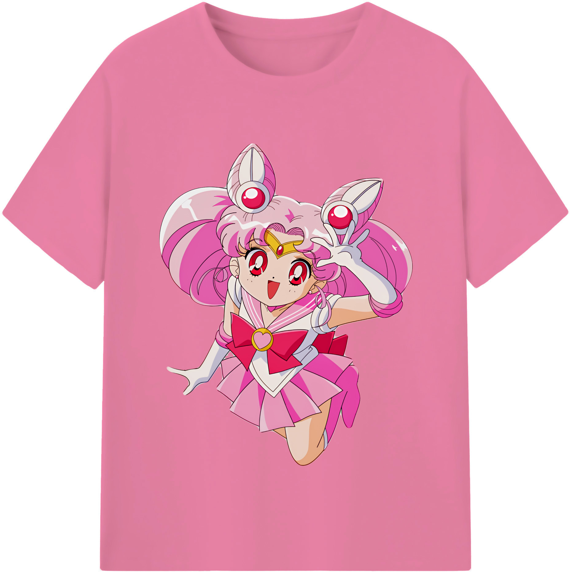 （画像用） 美少女戦士セーラームーン ちびうさ Sailor Moon Chibiusa Tsukino Usagi Small Lady Serenity 綿100％半袖Tシャツ（フロントプリント）